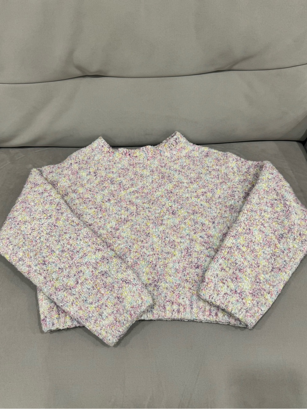 Multicolor Bouclé Cropped Sweater -girls